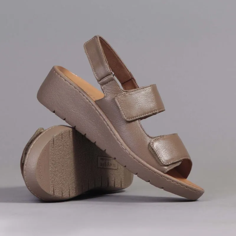 2-Strap Sandal with Removable Footbed in Stone - 12533