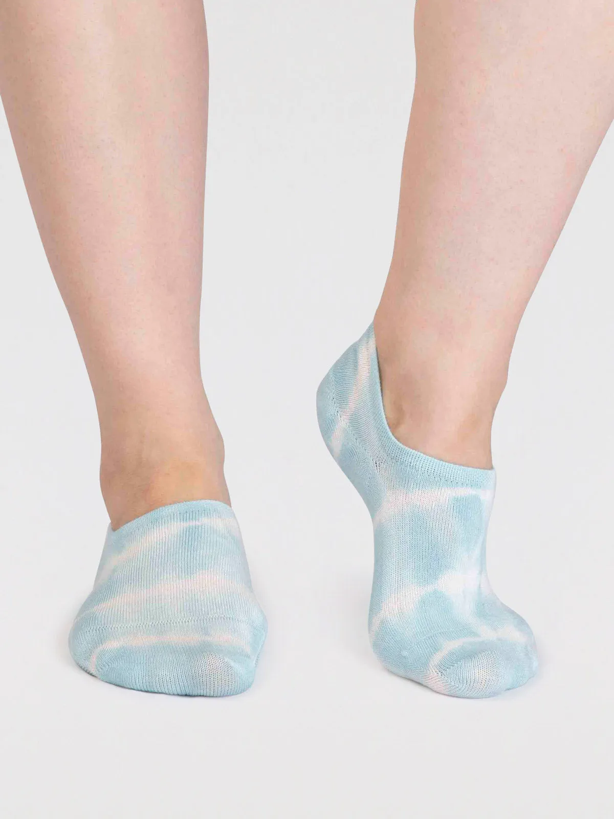 Anca Bamboo Tie Dye No-Show Socks - Blue