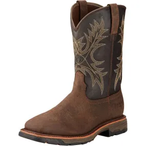 Ariat Men's WorkHog 11" Soft Toe Western Work Boot - Bruin Brown - 10017436