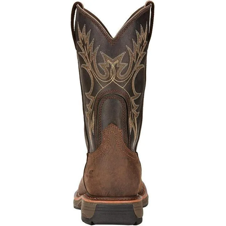 Ariat Men's WorkHog 11" Soft Toe Western Work Boot - Bruin Brown - 10017436