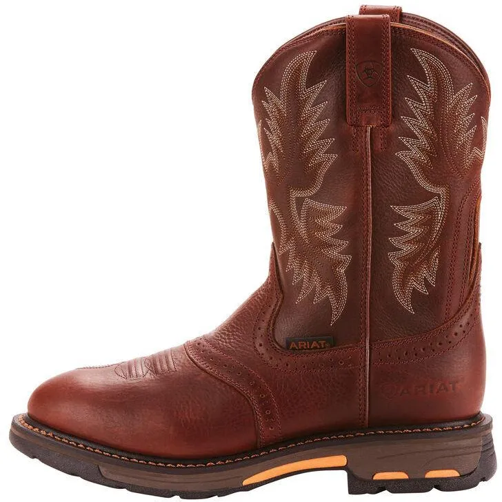 Ariat Men's WorkHog Pull-On 10" Soft Toe Western Work Boot - Copper - 10001187