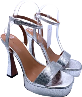 ASOS Metallic Wide Fit Noon Platform Barely There Heeled Sandals UK 6 EU 39 👠