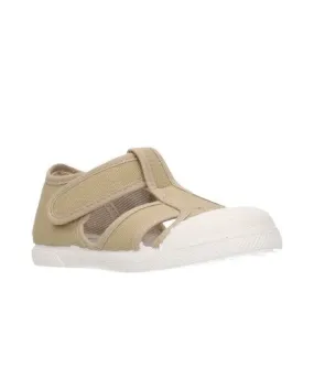 Beige canvas sport sandal