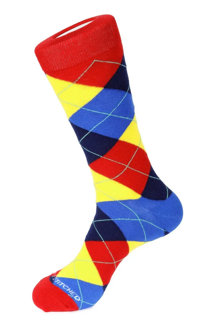 Blazing Sky Argyle Sock