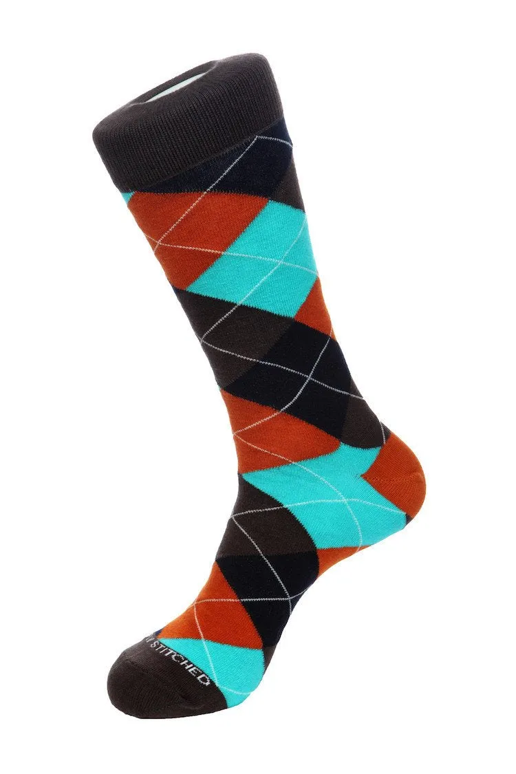 Blazing Sky Argyle Sock