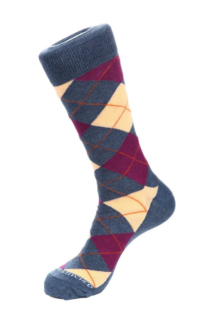 Blazing Sky Argyle Sock