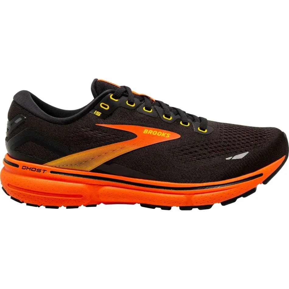 Brooks Ghost 15 Men's Running Shoes SS24 Black/Yellow