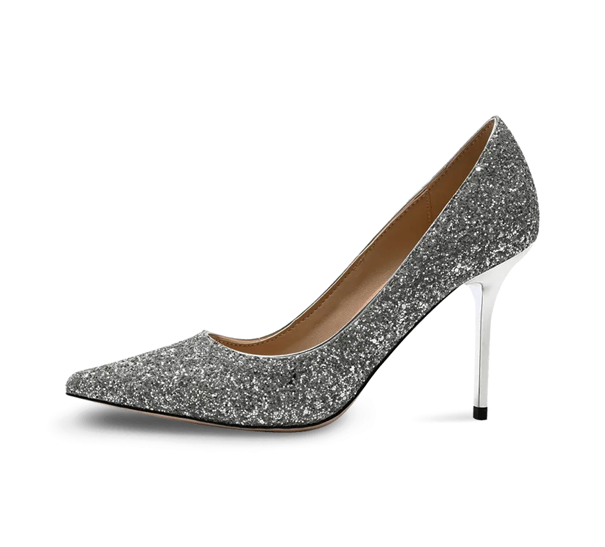 Calista Glittery High Heel Pumps