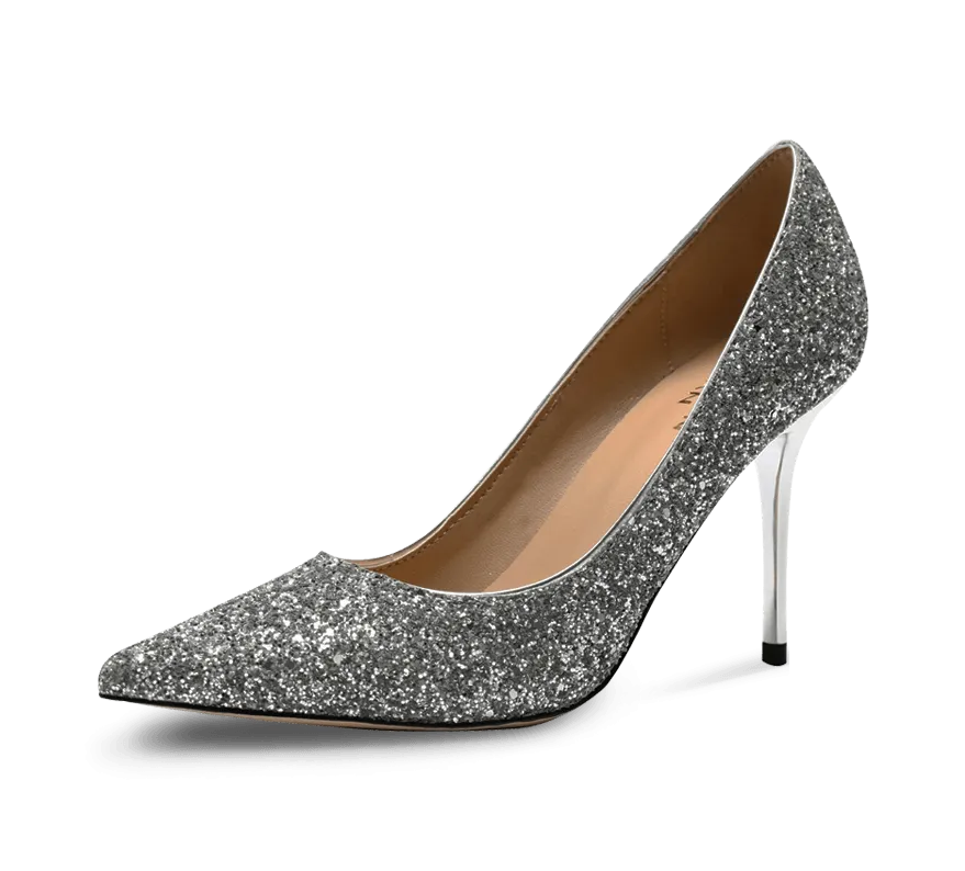 Calista Glittery High Heel Pumps