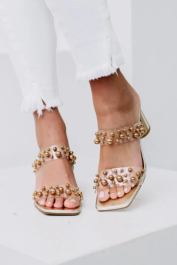 Capri Embellished Heels | Gold