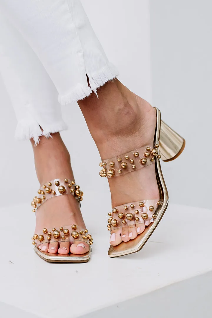 Capri Embellished Heels | Gold