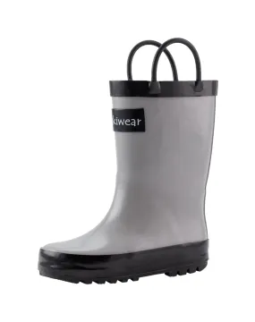 CHILDREN’S RUBBER RAIN BOOTS GRAY & BLACK