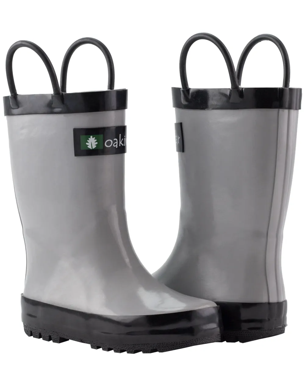 CHILDREN’S RUBBER RAIN BOOTS GRAY & BLACK