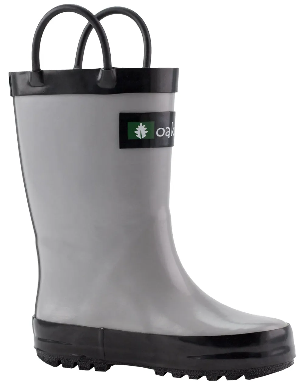 CHILDREN’S RUBBER RAIN BOOTS GRAY & BLACK