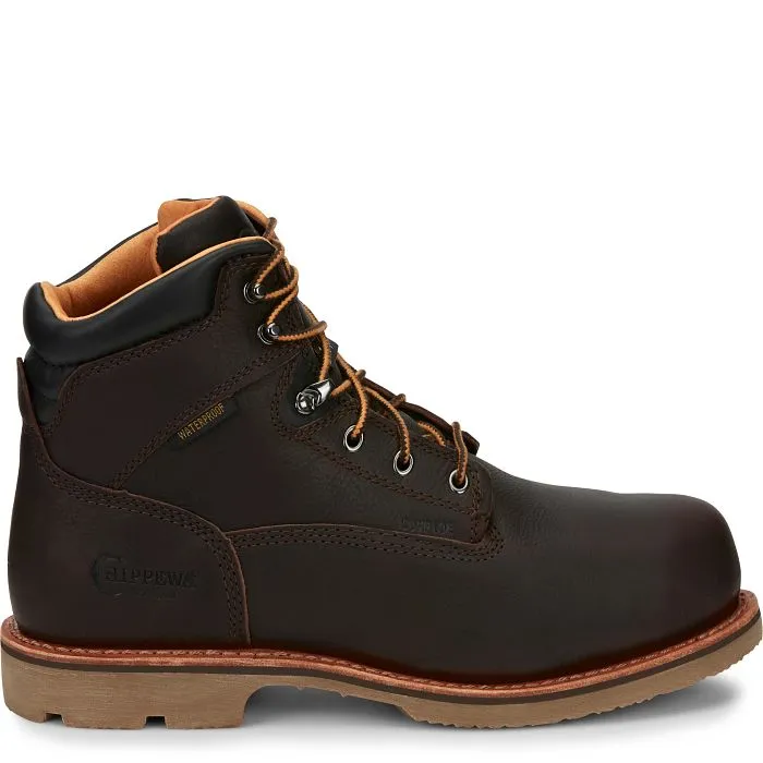 Chippewa Men's Bolville 6" Comp Toe WP Metguard Work Boot- Brown- 73201