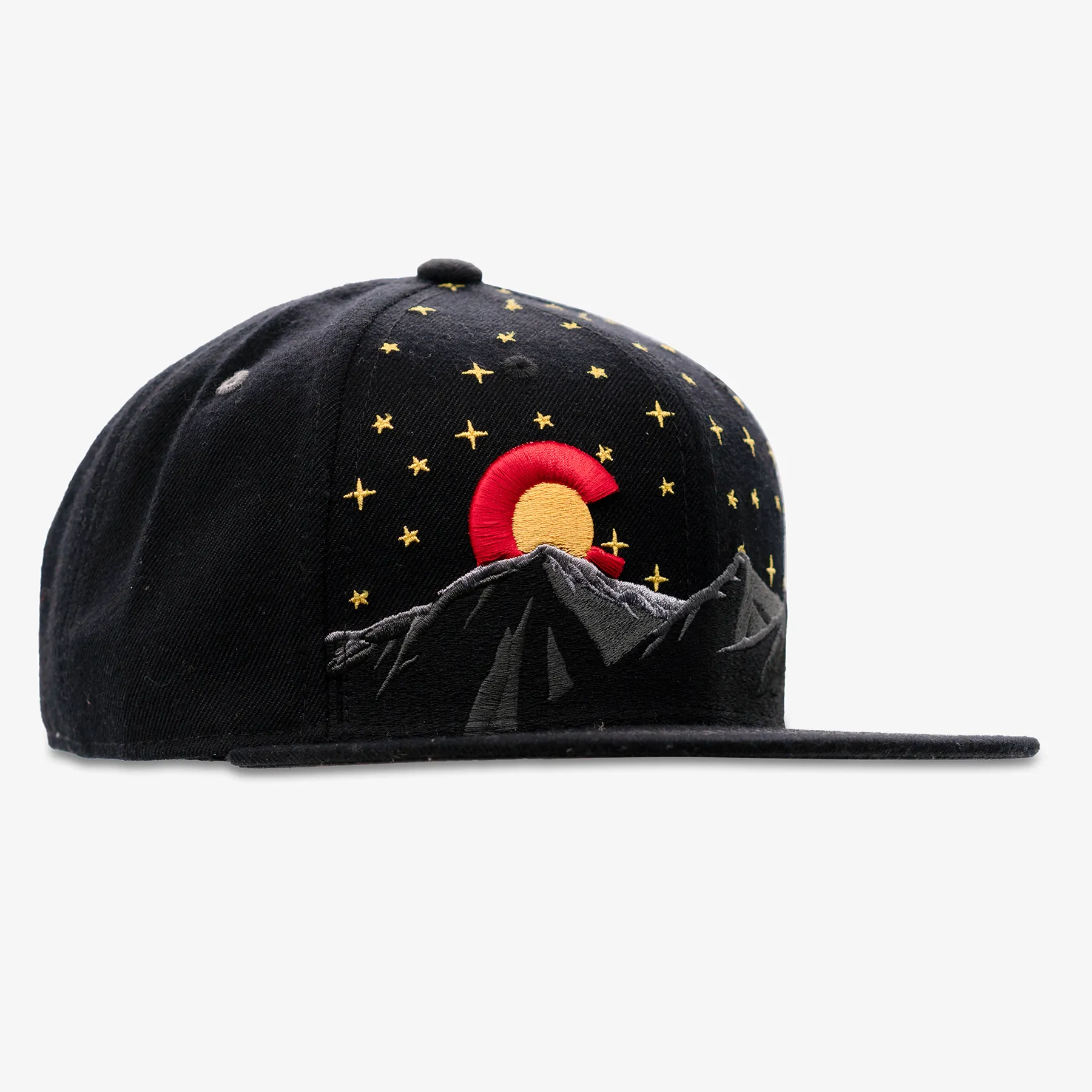 Colorado Mountain Starry Night Flatbill Snapbak Hat