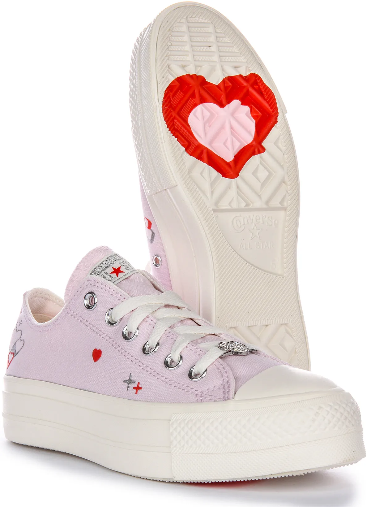 Converse Chuck Taylor Lift Low A09115C In Lilac | Hearts