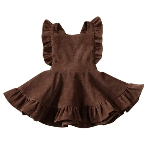 Corduroy Ruffle Dress