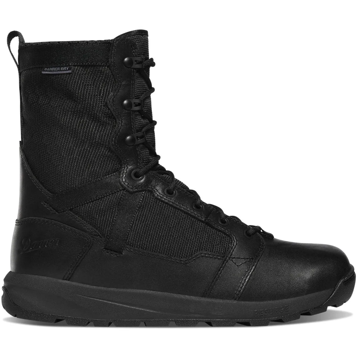 Danner Men's Resurgent Tactical 8 Plain Toe WP Boot -Black- 50111