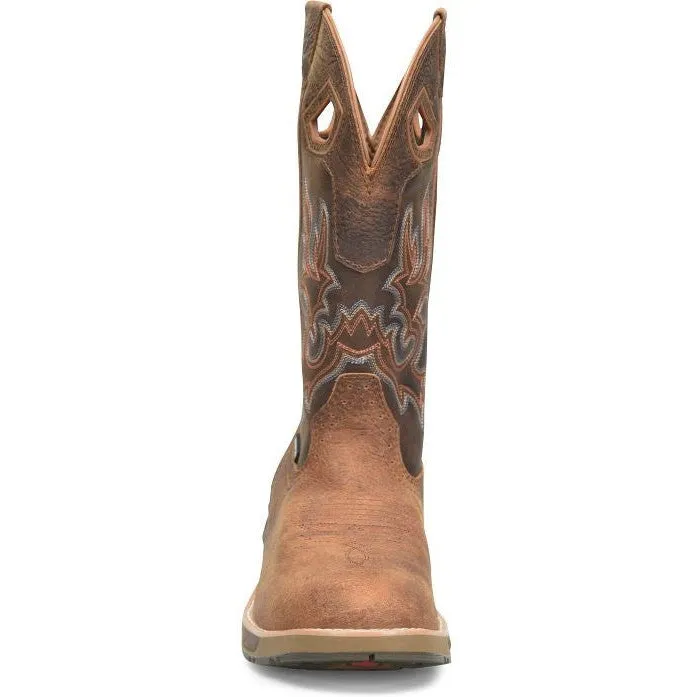 Double H Men's League 12" U Toe WP Western Work Boot -Brown- DH5427