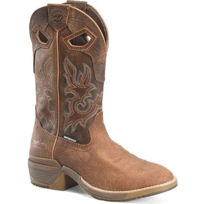 Double H Men's League 12" U Toe WP Western Work Boot -Brown- DH5427