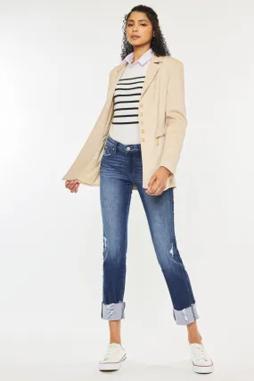 Fallon Mid Rise Slim Straight Leg Jeans