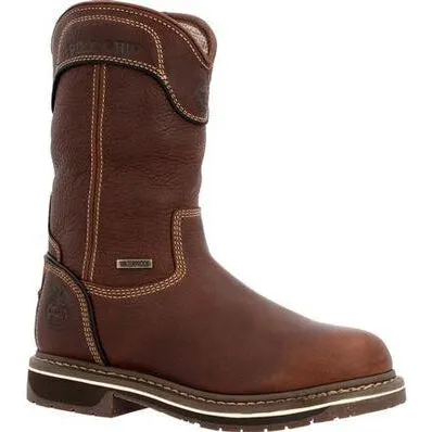 Georgia Women's Amp Lt Edge 10" WP Pull On Work Boot -Brown- GB00516