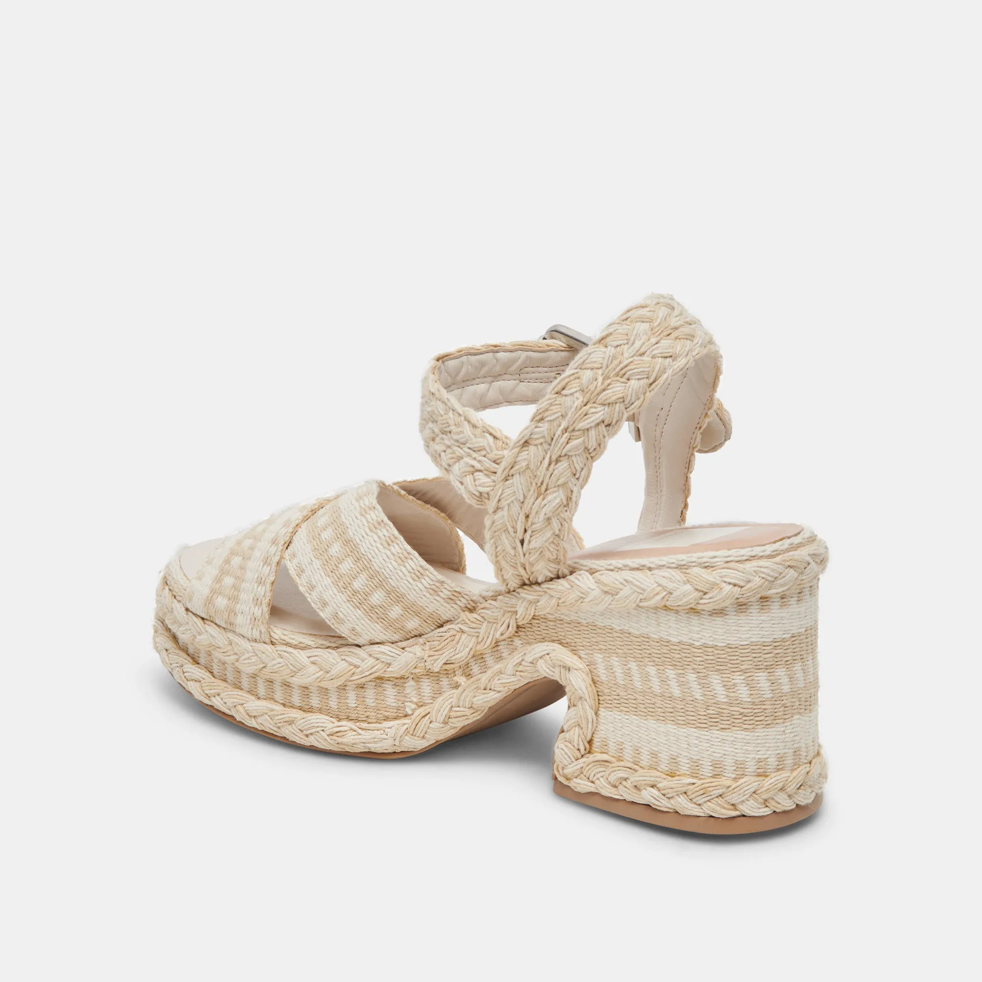 GRAYCE HEELS NATURAL MULTI WOVEN