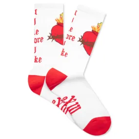 Heart Socks - White