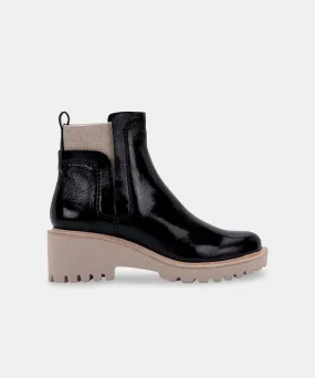 HUEY BOOTIES ONYX PATENT