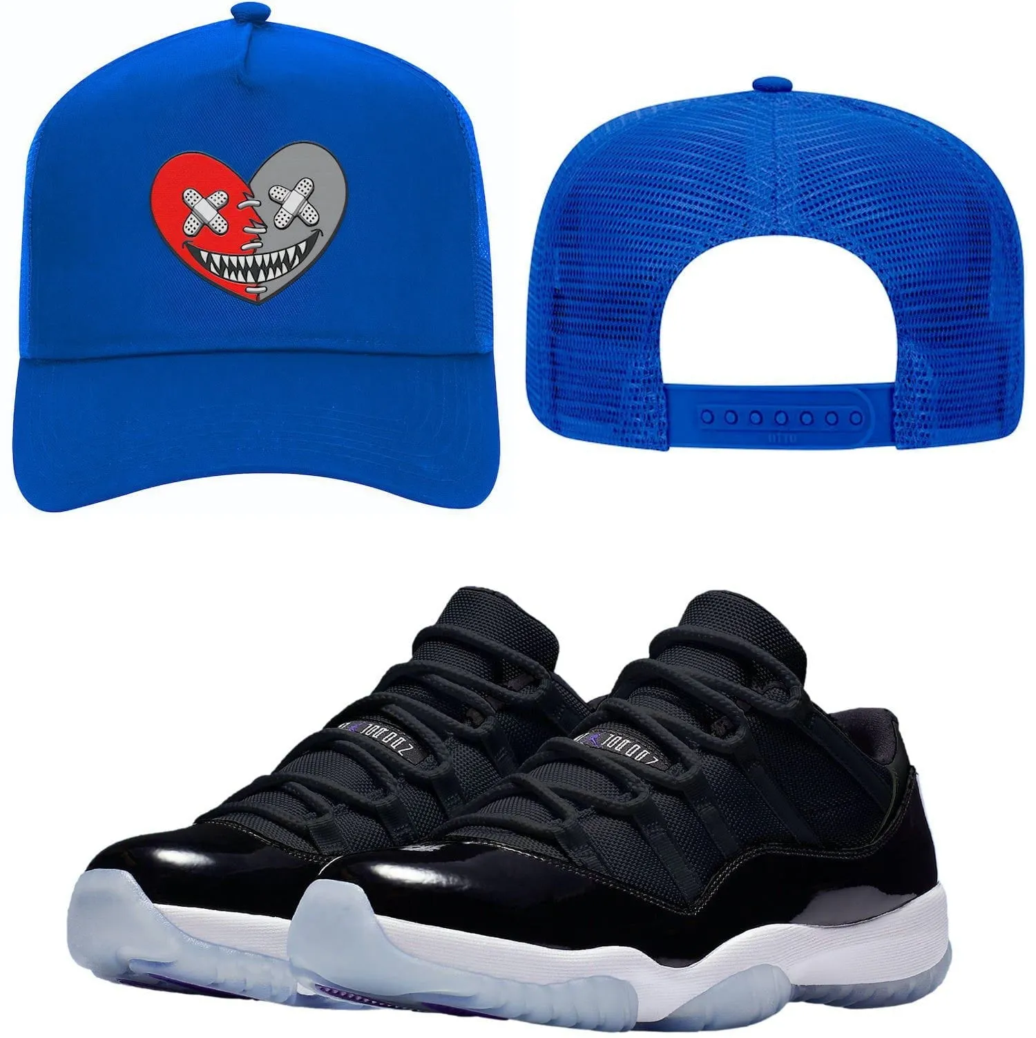 Jordan 11 Low Space Jam 11s Trucker Hat to Match - RED HEART BAWS