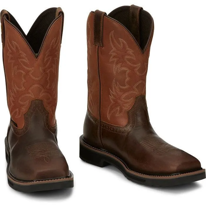 Justin Men's Actuator 11" CT Western Work Boot -Brown- SE4300