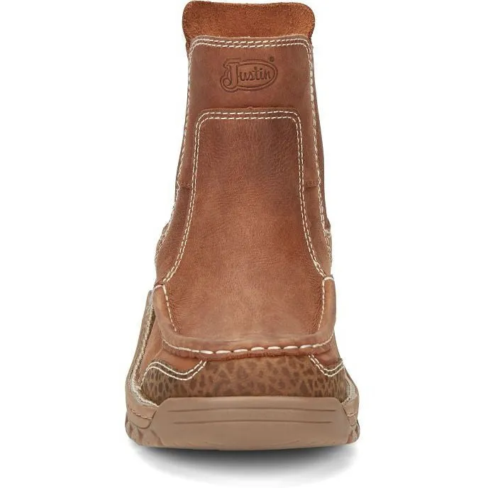 Justin Men's Channing 6 Moc Toe Western Work Boot -Brown- SE254