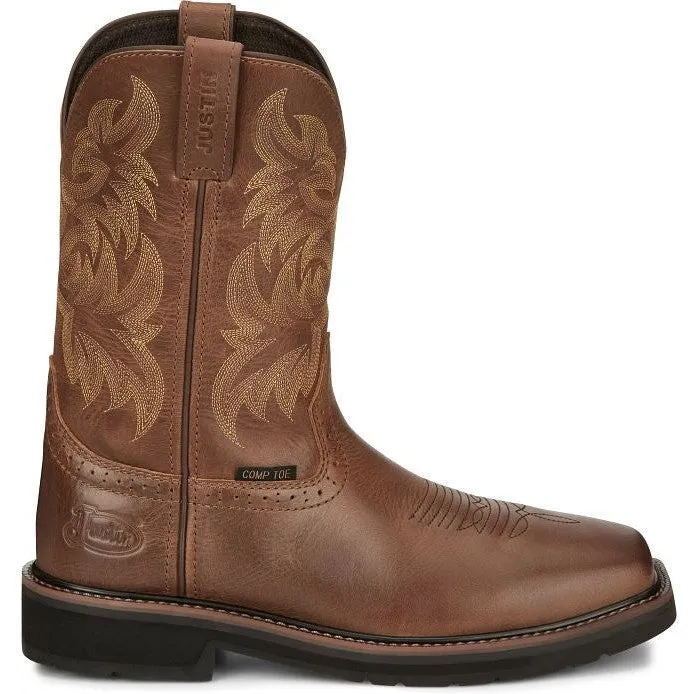 Justin Men's Handler 11" CT Western Work Boot -Brown- SE4824