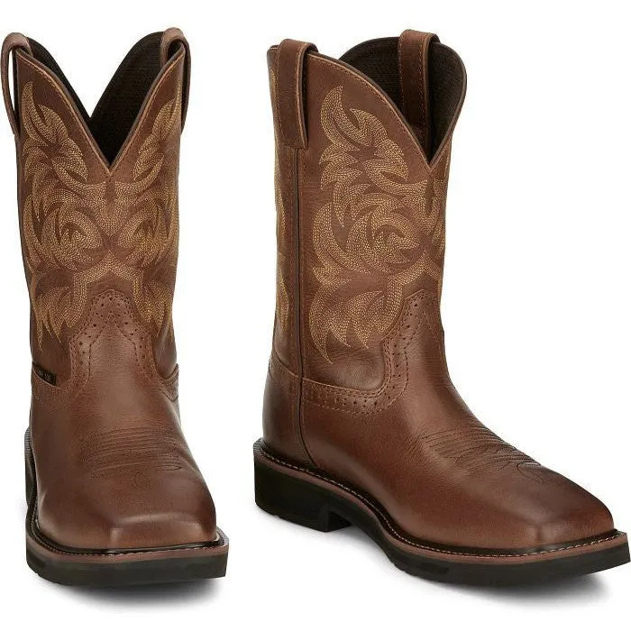 Justin Men's Handler 11" CT Western Work Boot -Brown- SE4824