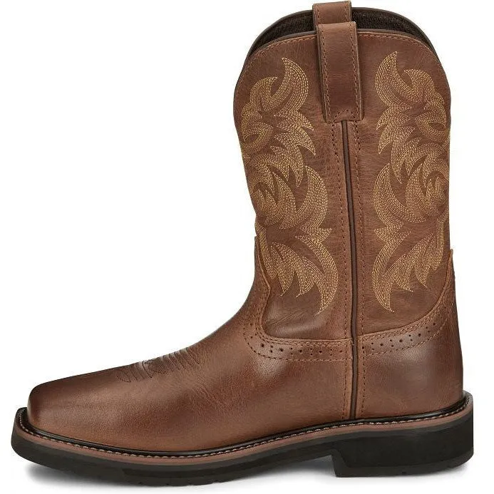 Justin Men's Handler 11" CT Western Work Boot -Brown- SE4824