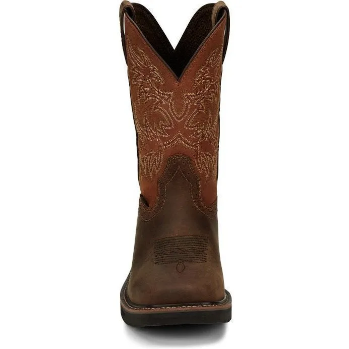 Justin Men's Switch 11 Composite Toe Western Work Boot -Brown- SE4812