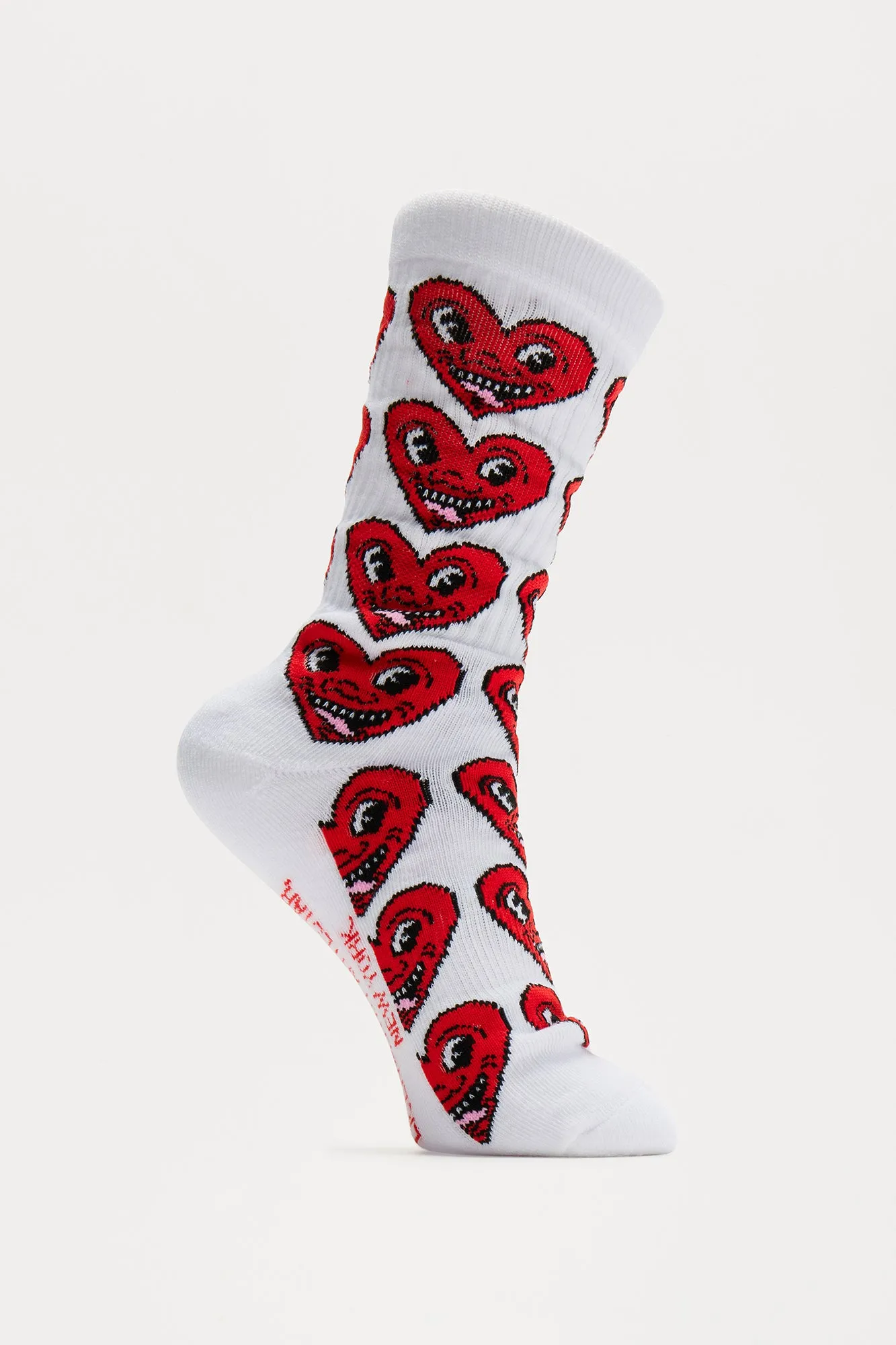 Keith Haring Smiling Heart Socks - White/combo