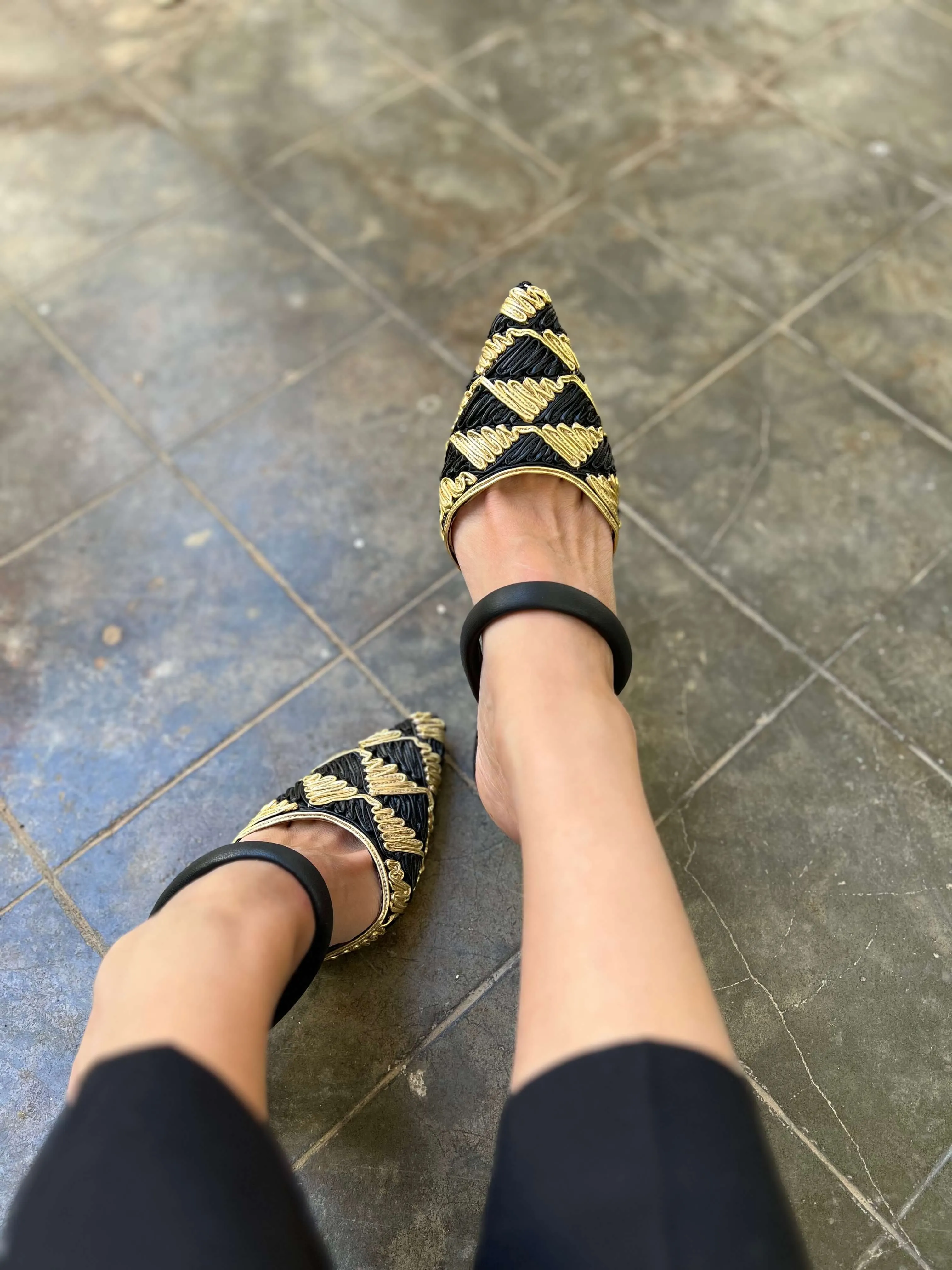 Lady Grace Vegan Heeled Pumps | Golden