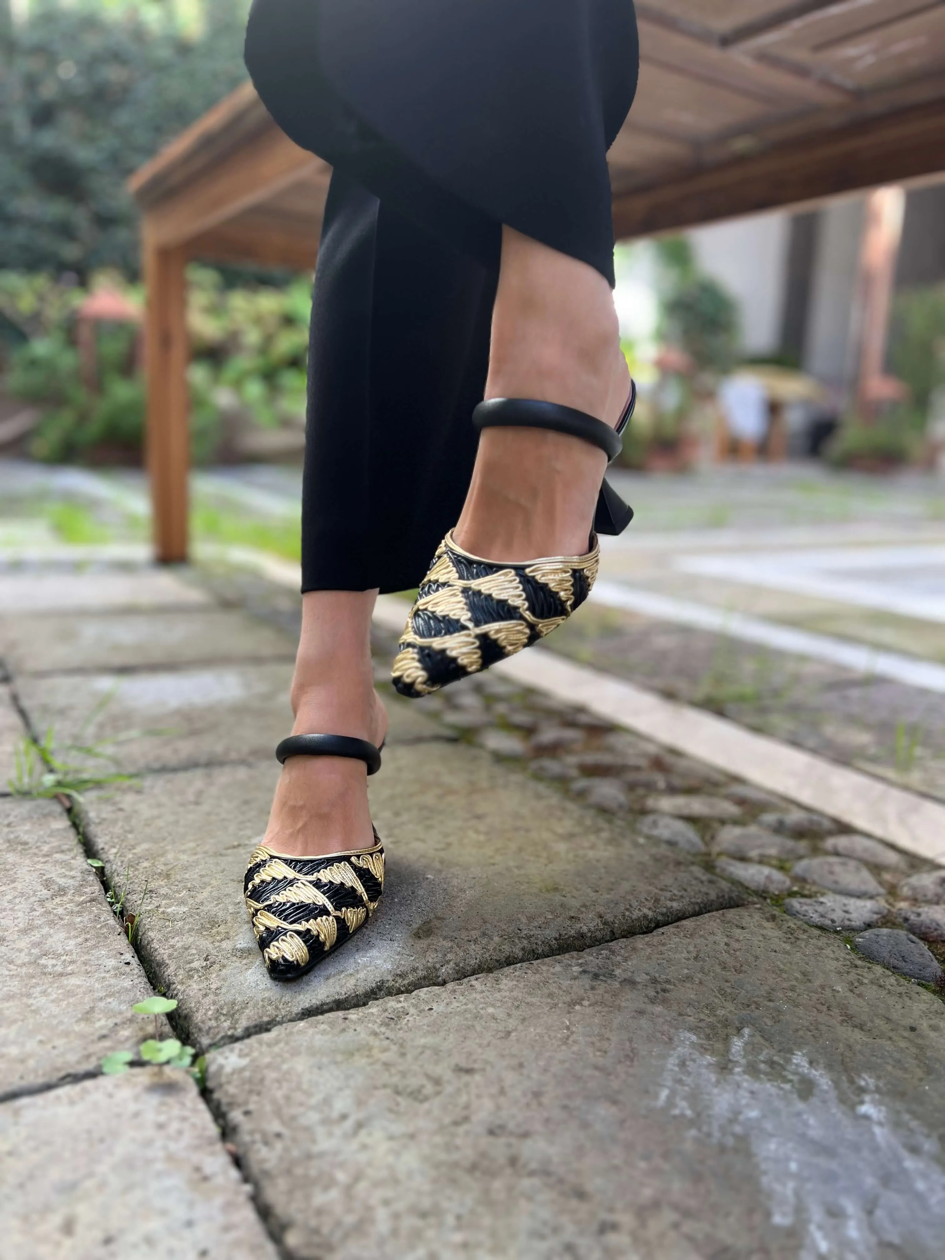 Lady Grace Vegan Heeled Pumps | Golden