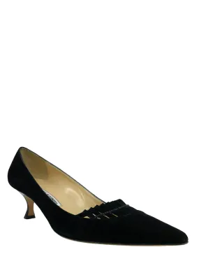 Manolo Blahnik Cutout Suede Pumps Size 9.5