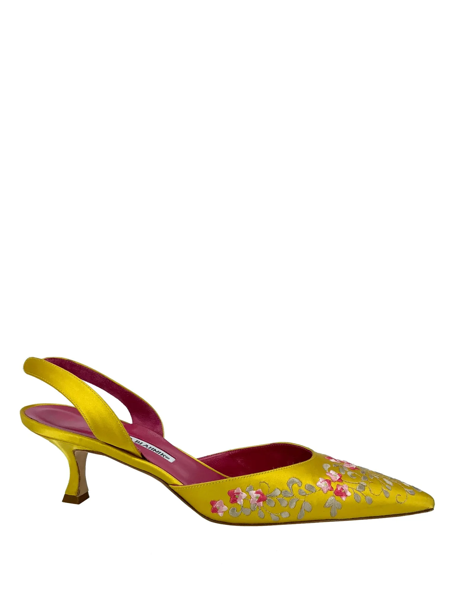 Manolo Blahnik Embroidered Carolyne Slingback Pumps Size 11