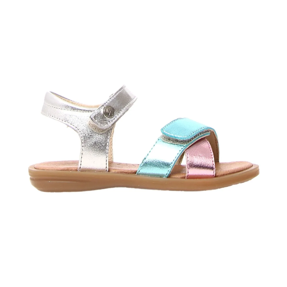 Naturino Girl's (Sizes 27-29) Turquoise/Pink/Silver Sandal