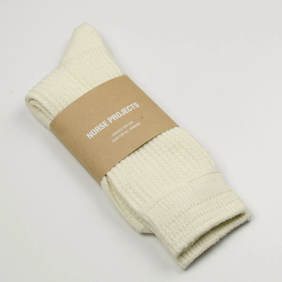 Norse Projects - Bjarki Waffle Socks - Ecru