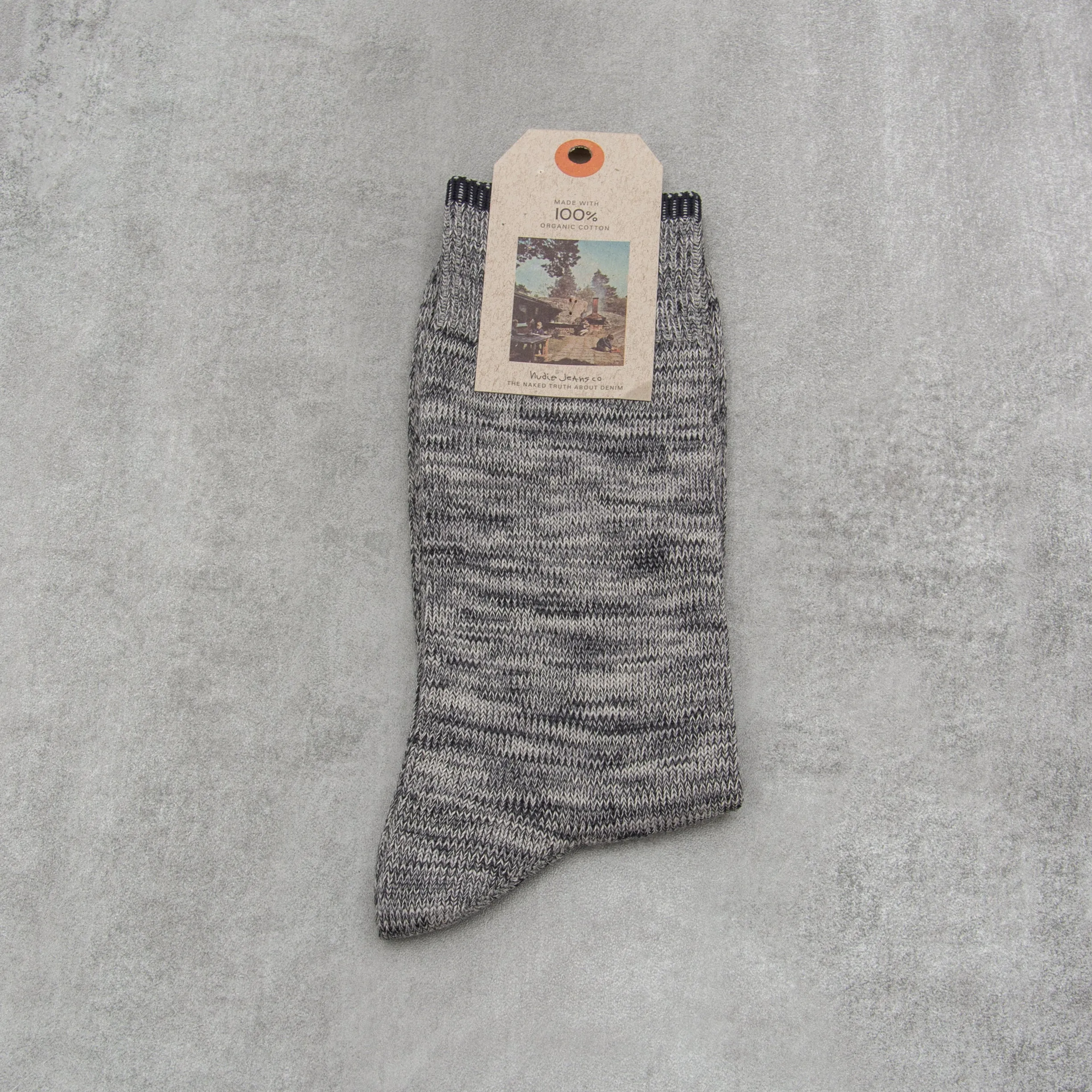 Nudie Rasmusson Multi Yarn Sock - Dark Grey