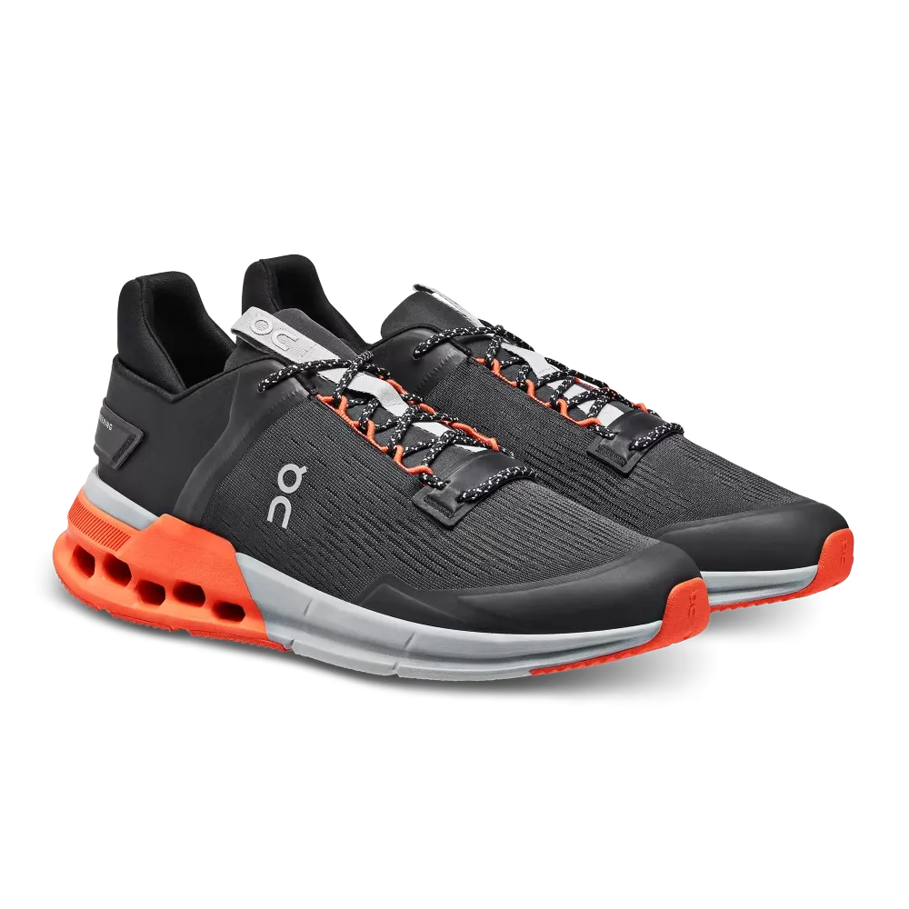 On Running Men's Cloudnova Flux Shoes - Black / Flame