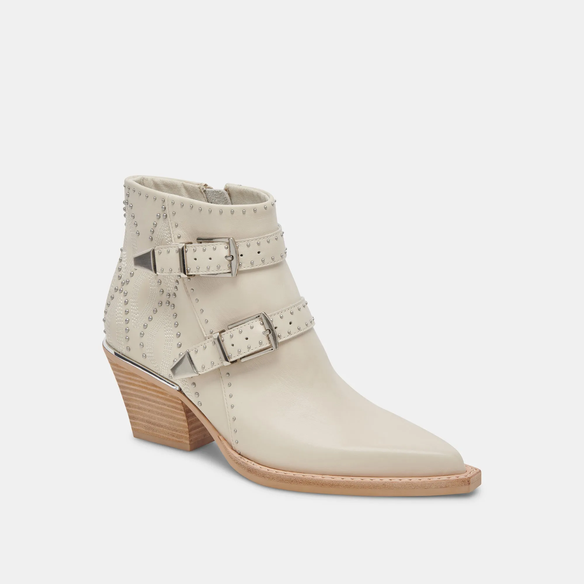 RONNIE BOOTIES IVORY LEATHER