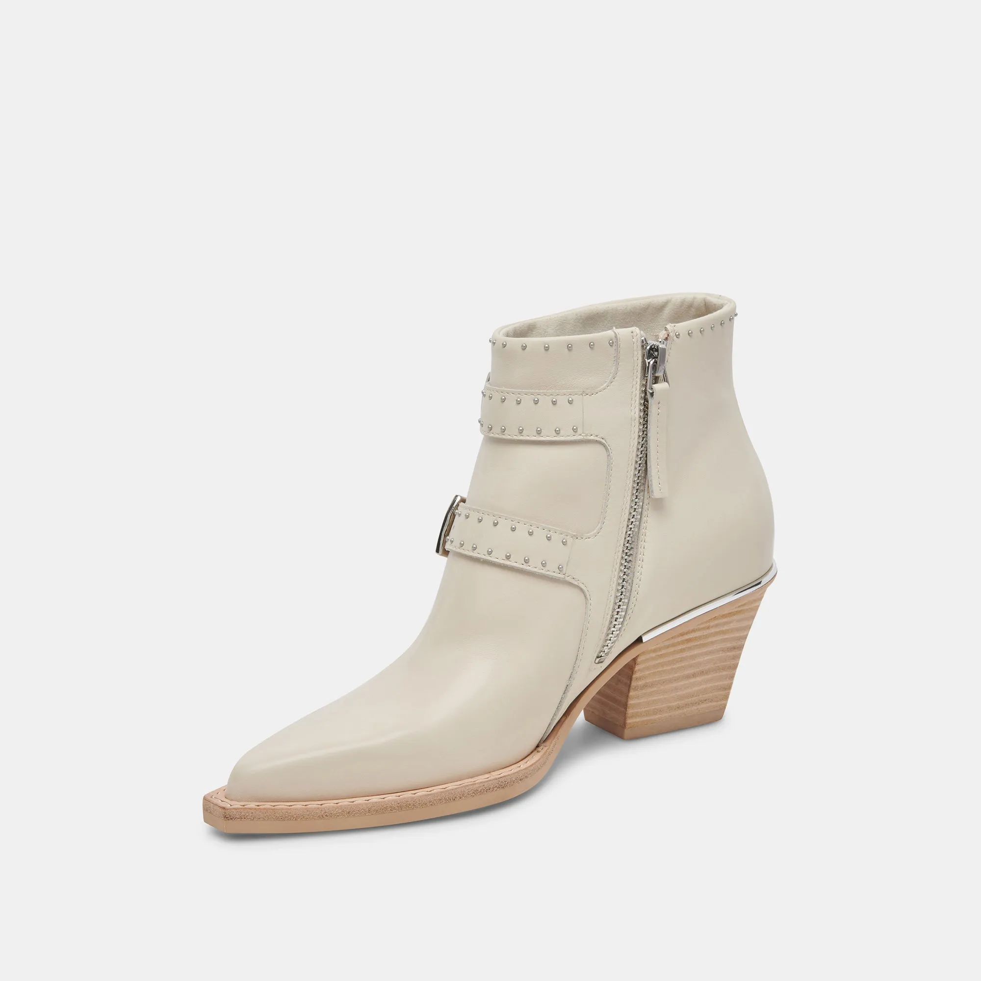 RONNIE BOOTIES IVORY LEATHER