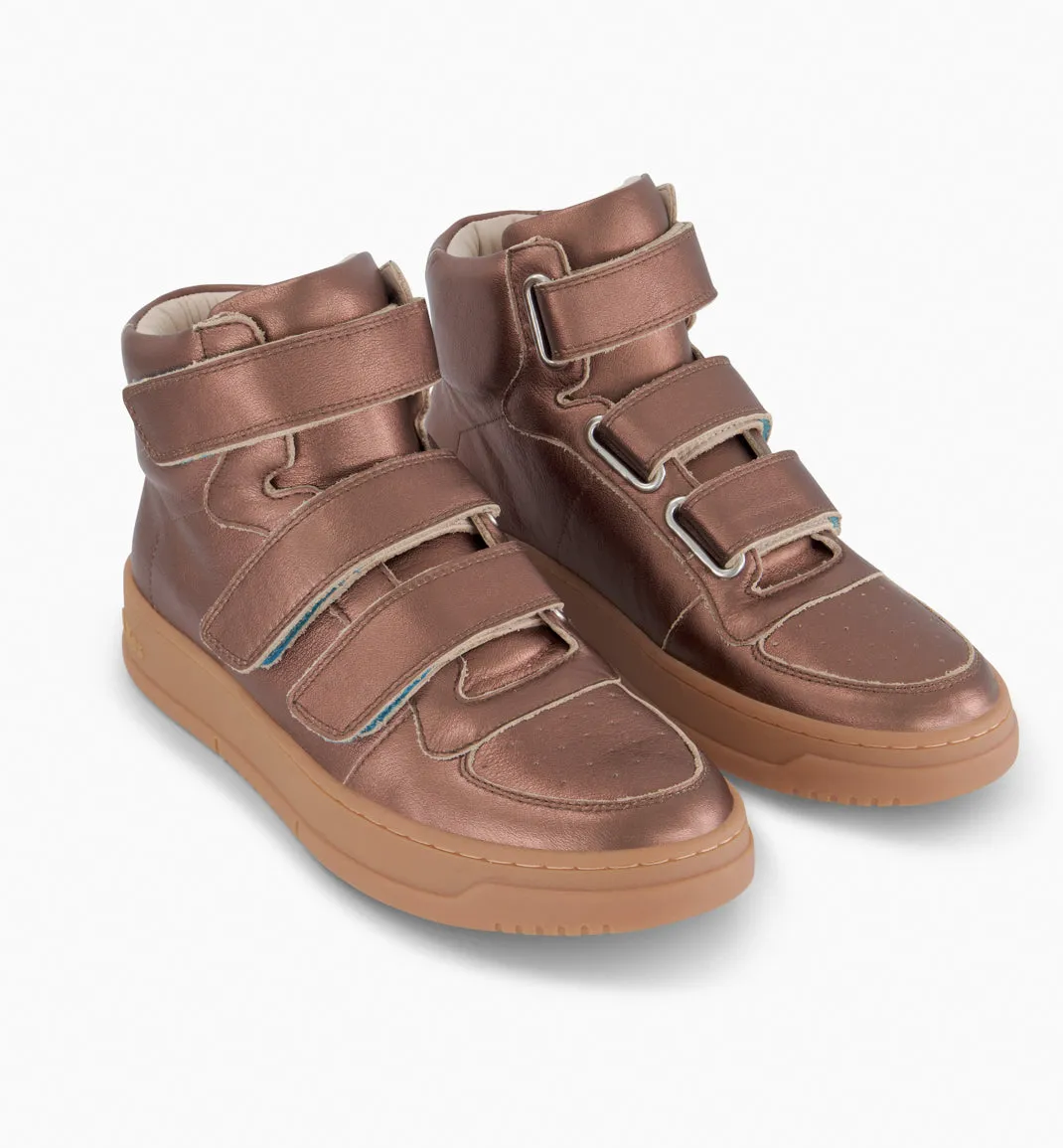 Solar 2.0 Velcro Leather High Top Trainer | Bronze Metallic