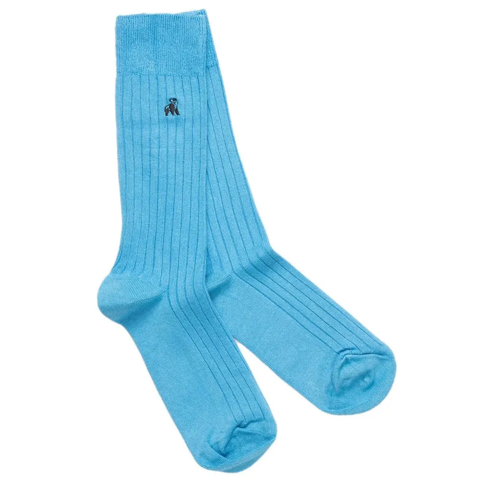 Swole Panda Bamboo Socks - Sky Blue